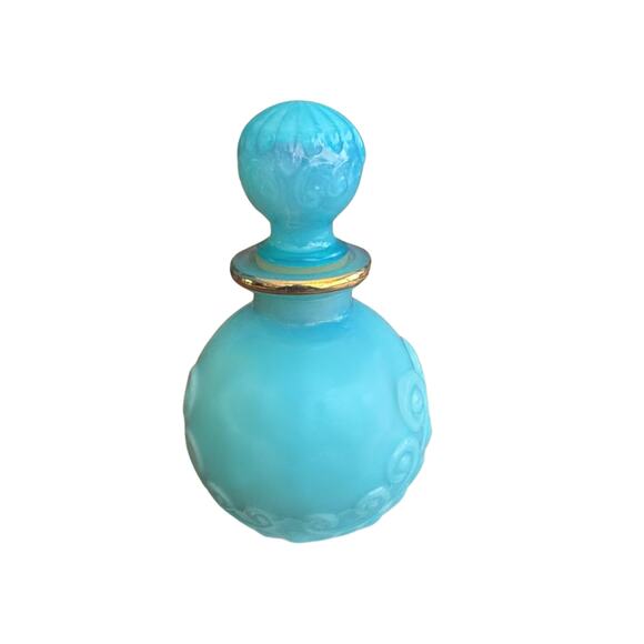 Vintage Avon Blue Opaline Perfume Bottle – Holiday Collectible, Retro Decor - Picture 1 of 7